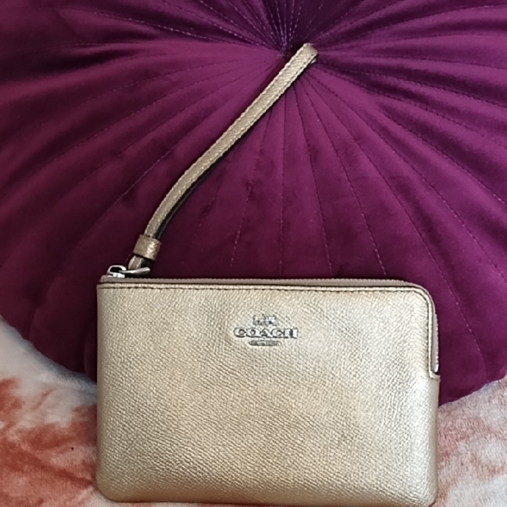 Coach Metallic Gold Wristlet